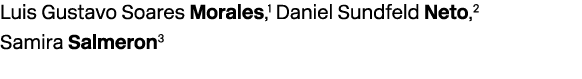 Luis Gustavo Soares Morales,1 Daniel Sundfeld Neto,2 Samira Salmeron3 