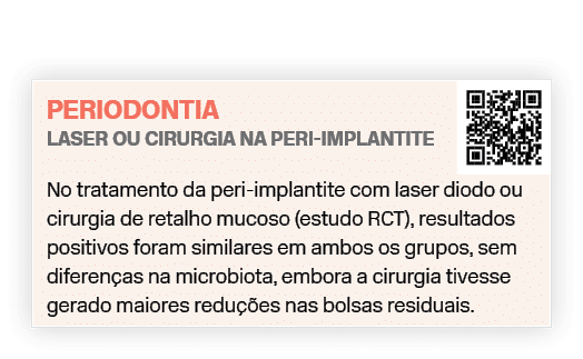 Periodontia Laser ou cirurgia na peri implantite ￼ No tratamento da peri implantite com laser diodo ou cirurgia de re...