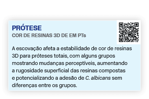 Pr tese Cor de resinas 3D de em PTs￼ A escova o afeta a estabilidade de cor de resinas 3D para pr teses totais, com ...