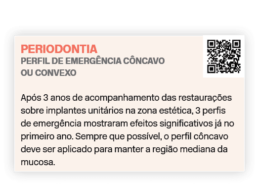 Periodontia Perfil de emerg ncia c ncavo ou convexo ￼ Ap s 3 anos de acompanhamento das restaura es sobre implantes ...